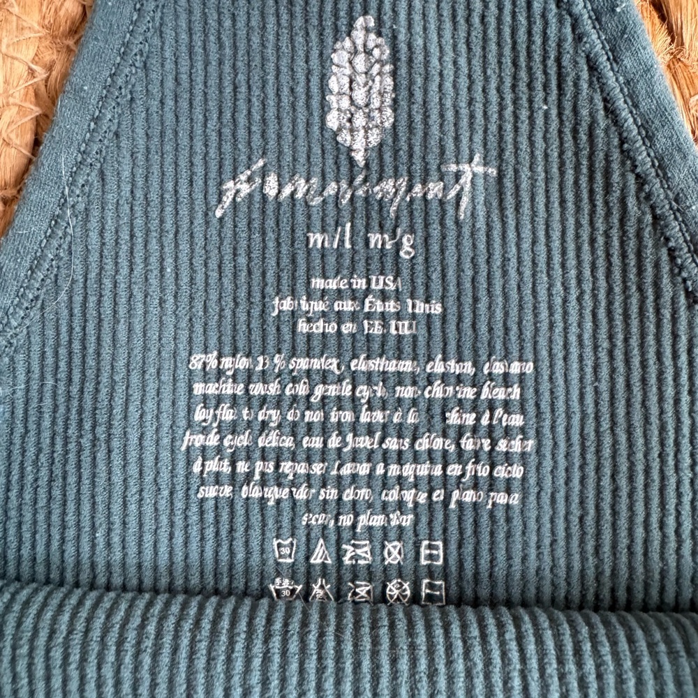 FP Movement Teal Ribbed Racerback Crop Top Med/Large - Picture 5 of 5